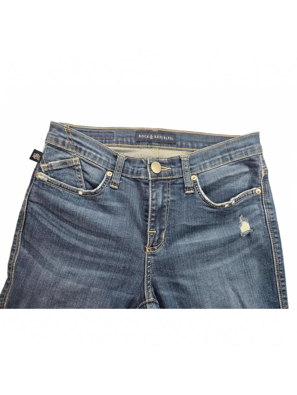 Rock And Republic Women's Jean size 8 Low rise Blue Denim